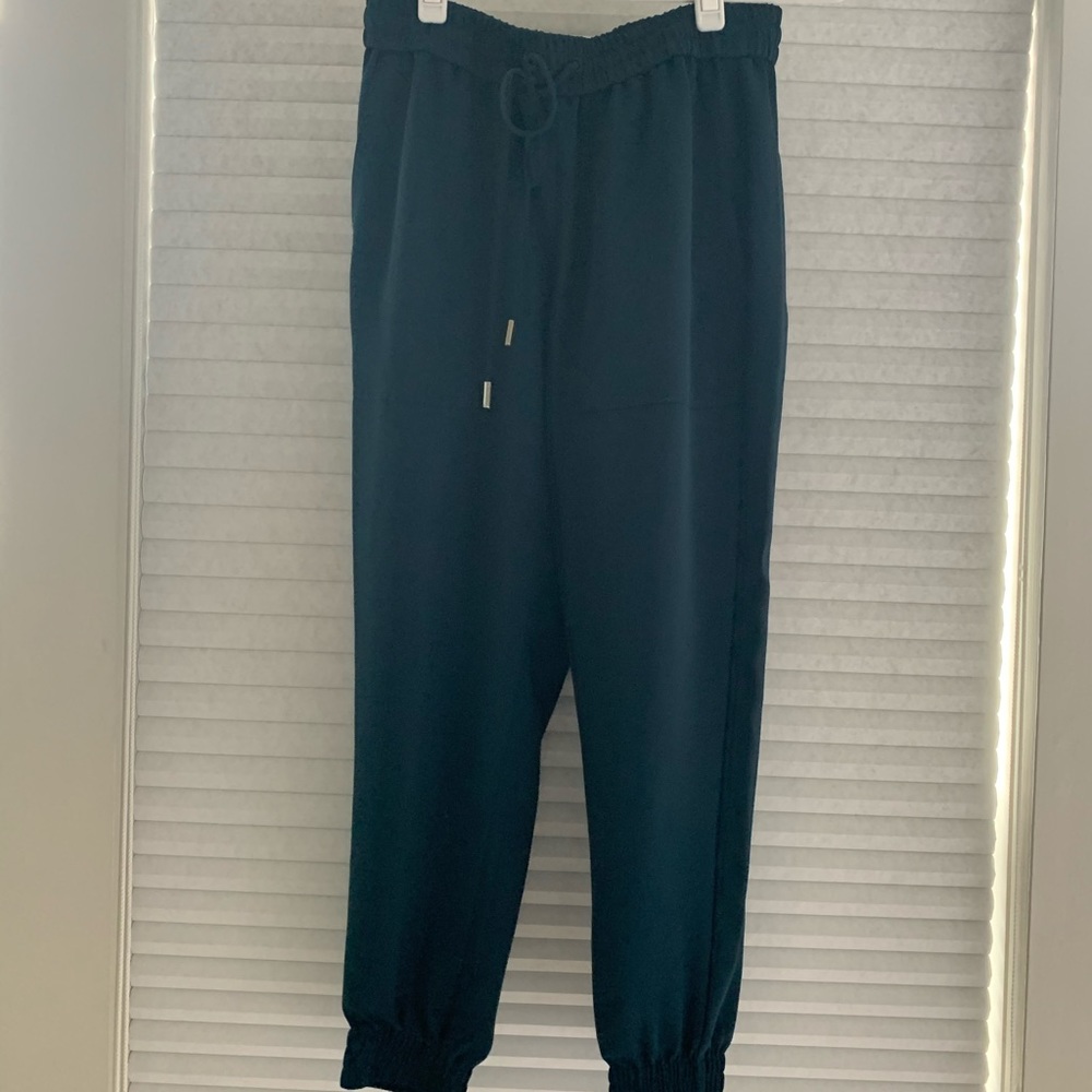 Satin Navy Joggers
